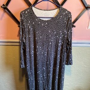 Time & Tru Leopard Print Midi Dress